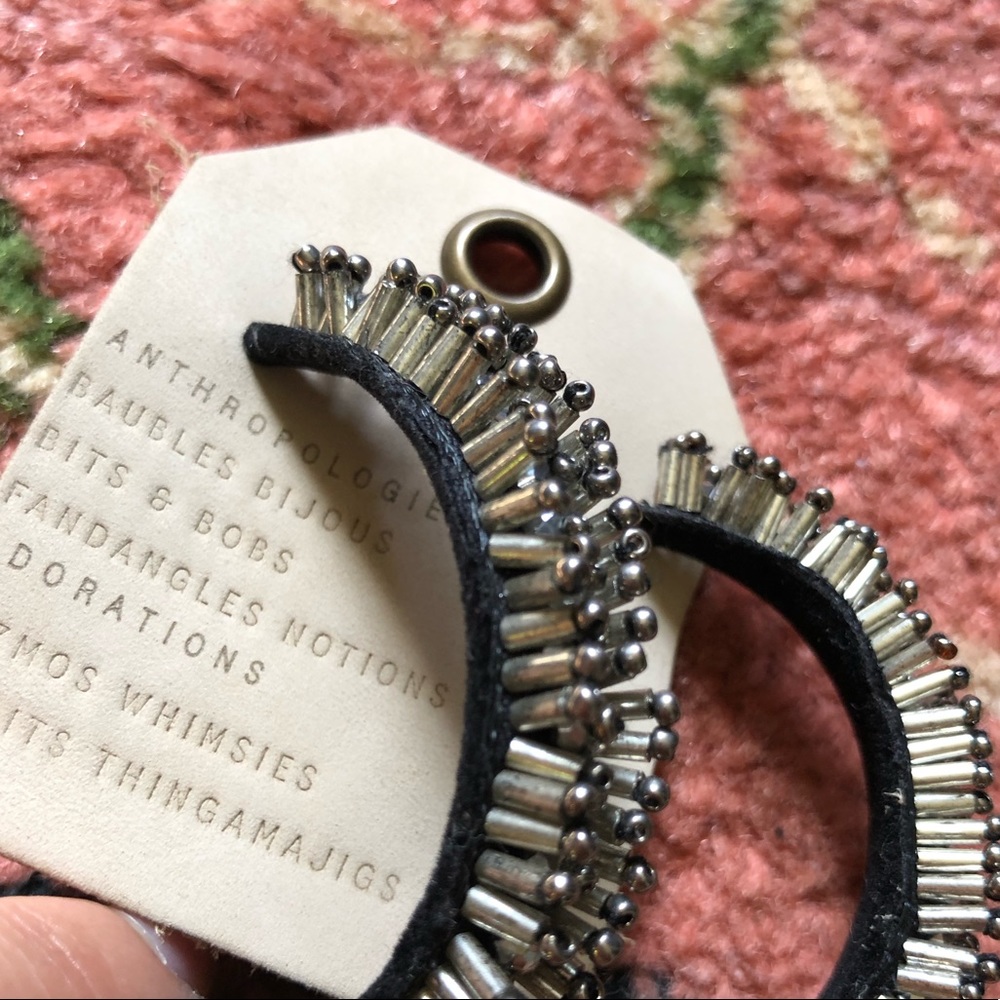 Anthropologie beaded hoop earrings - Picture 2 of 6